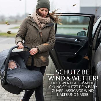 Preview: BAMBINIWELT Fußabdeckung für Babyschale Maxi-Cosi CabrioFix Wolle